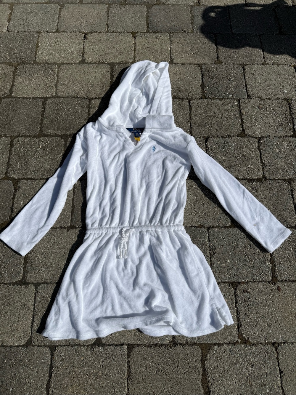 Polo by Ralph Lauren White Hooded Terry cloth cover up dress